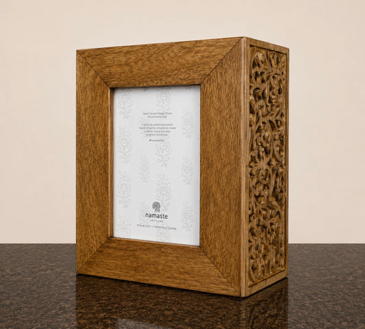 Hand Carved Photo/Memory Box made from Mango wood