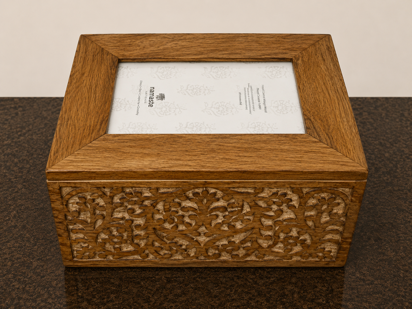 Hand Carved Photo/Memory Box made from Mango wood