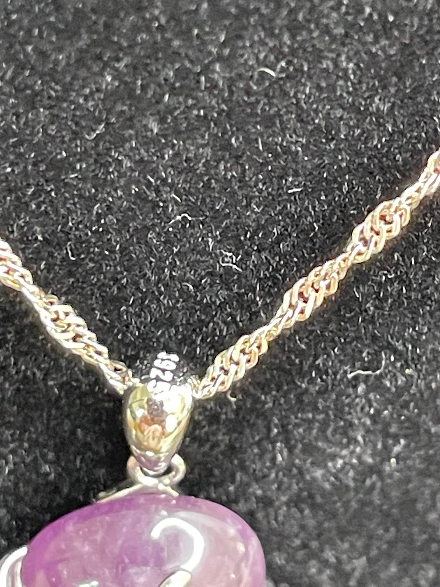 Amethyst Sterling Silver 925 Pendant with 18" Sterling Silver Chain.