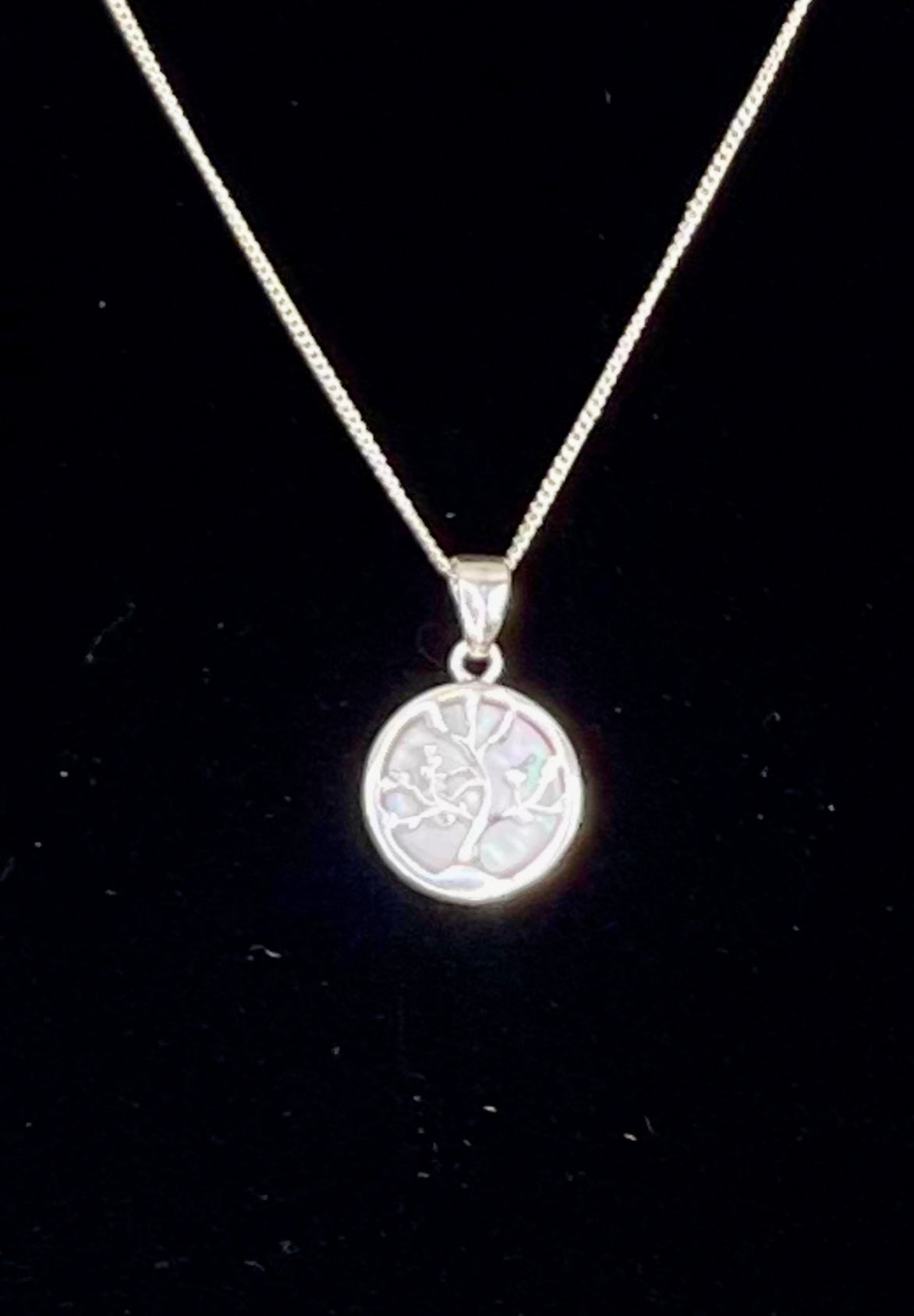Sterling Silver Mother of Pearl Tree of Life Pendant