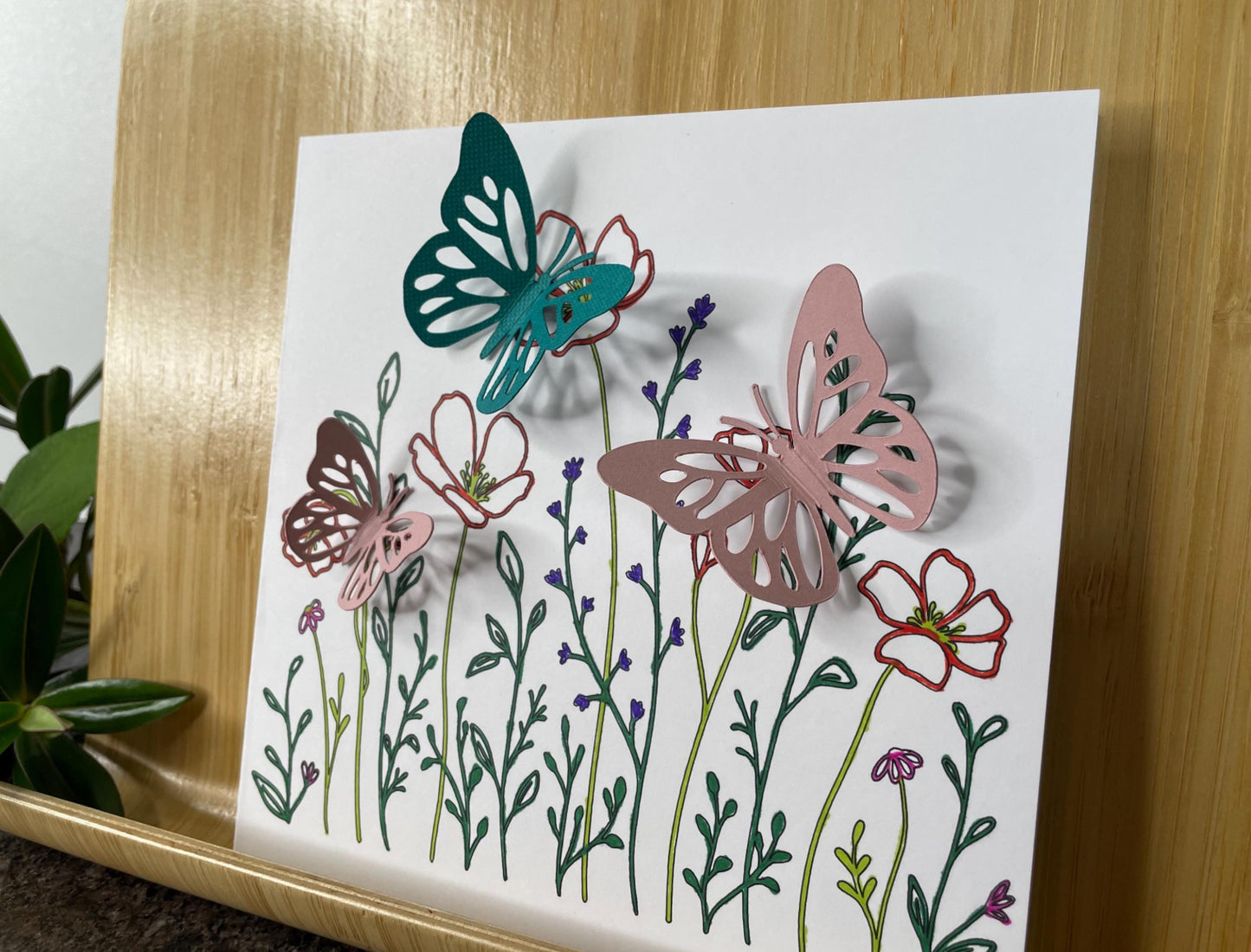 Hand crafted 3D Butterfly Greetings Card
