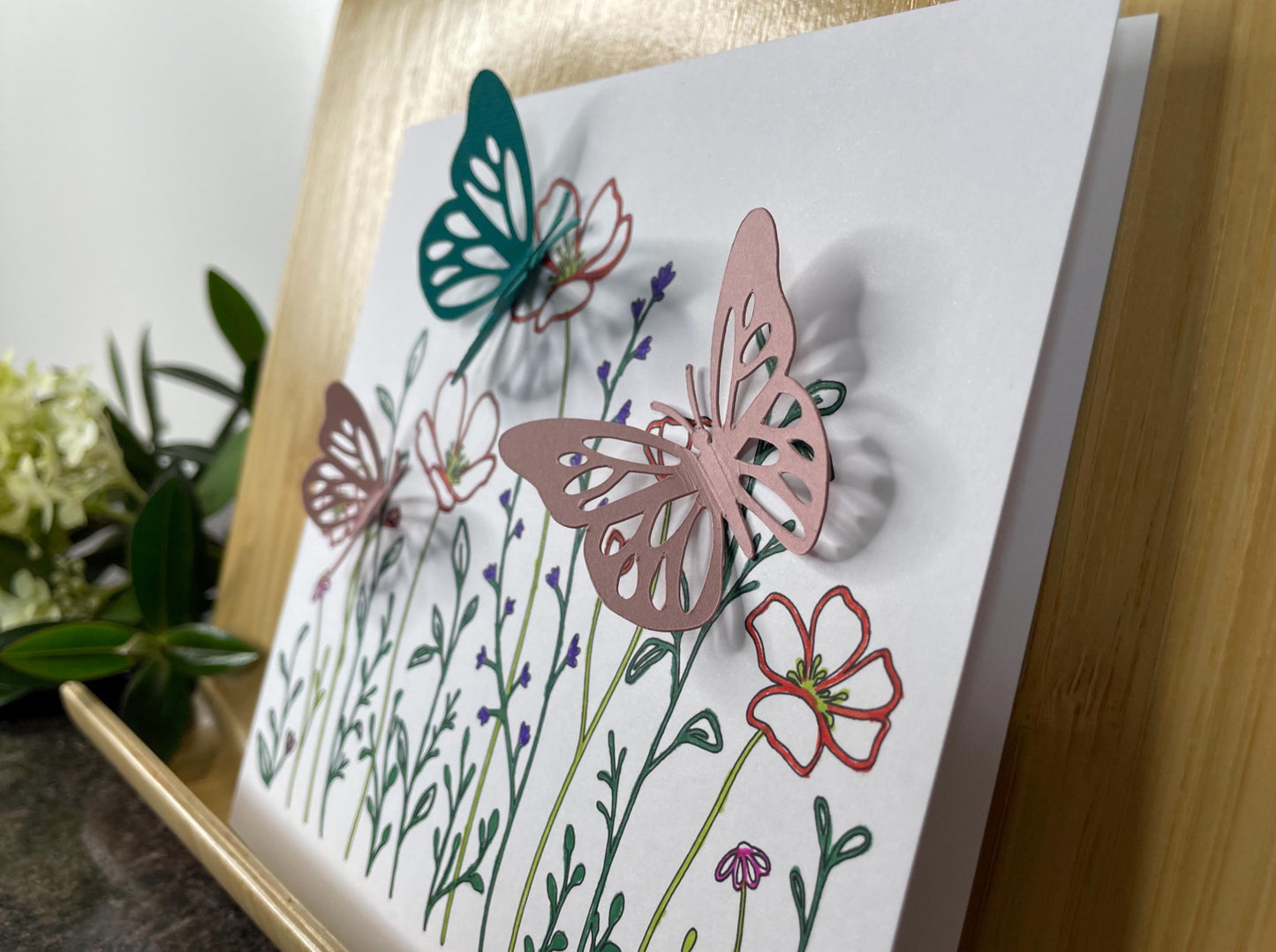 Hand crafted 3D Butterfly Greetings Card